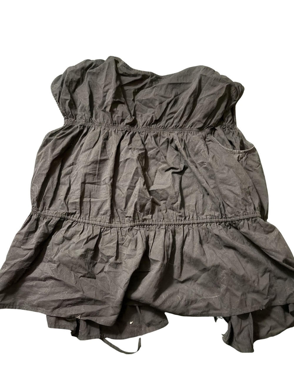 Divided Black Ruched Tie-Front Ruffle Blouse - Picture 2 of 3